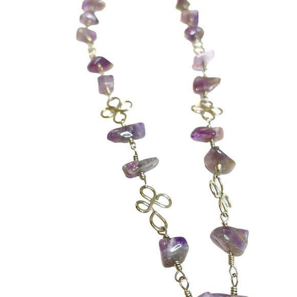 𝅺ARTISANAL Handmade Amethyst Necklace💜🌻 - Picture 2 of 6